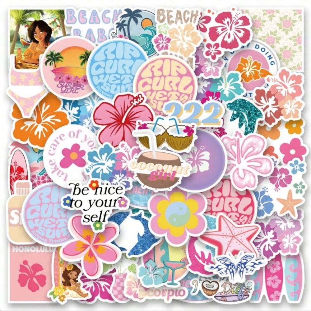 51 Pcs Coconut Girl Stickers Pack | Western Stickers,High Quality Stickers